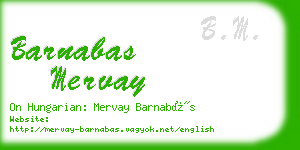 barnabas mervay business card